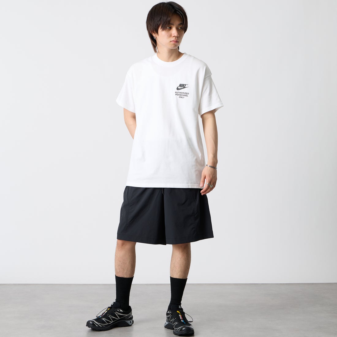 NIKE [ナイキ] NSW ショートスリーブTシャツ [DM6428] 100 ﾎﾜｲﾄ &&モデル身長：177cm 着用サイズ：M&&