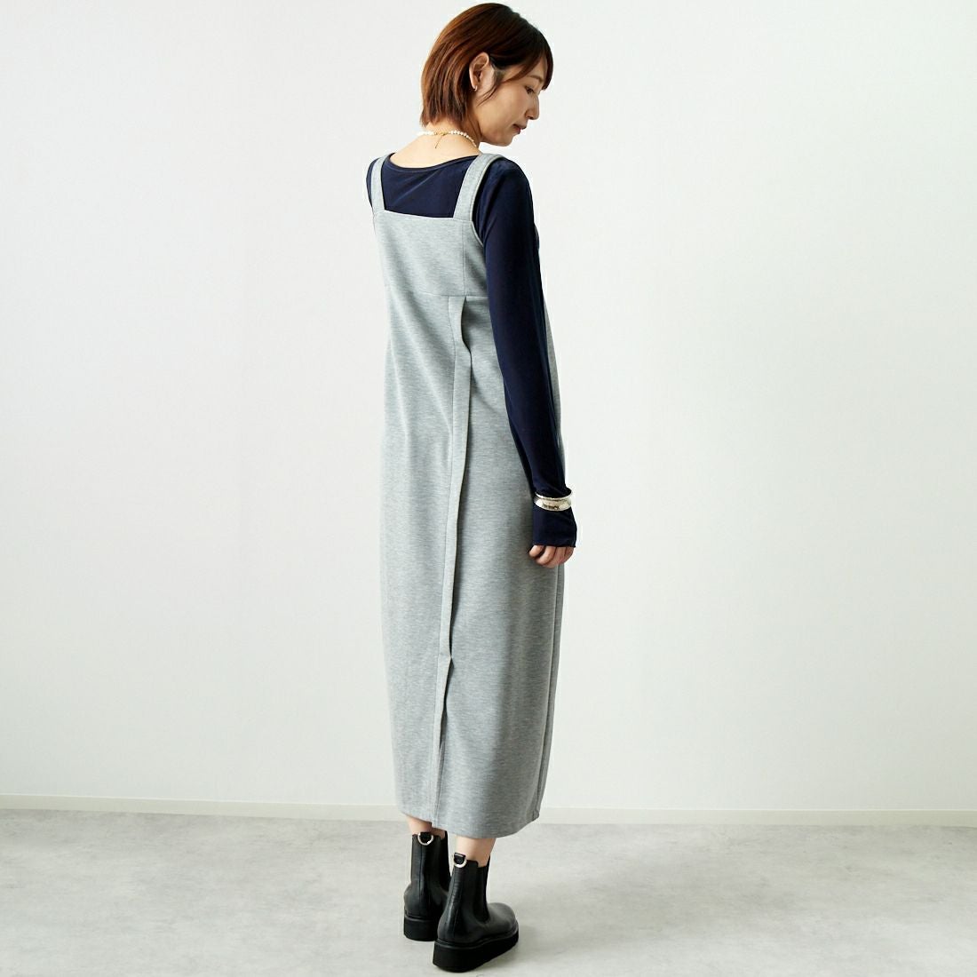 Maison de L'allure [メゾン ドゥ ラリュール] 2WAYタックスリットジャンスカ [M24132009] 07 GRAY &&モデル身長：167cm 着用サイズ：F&&