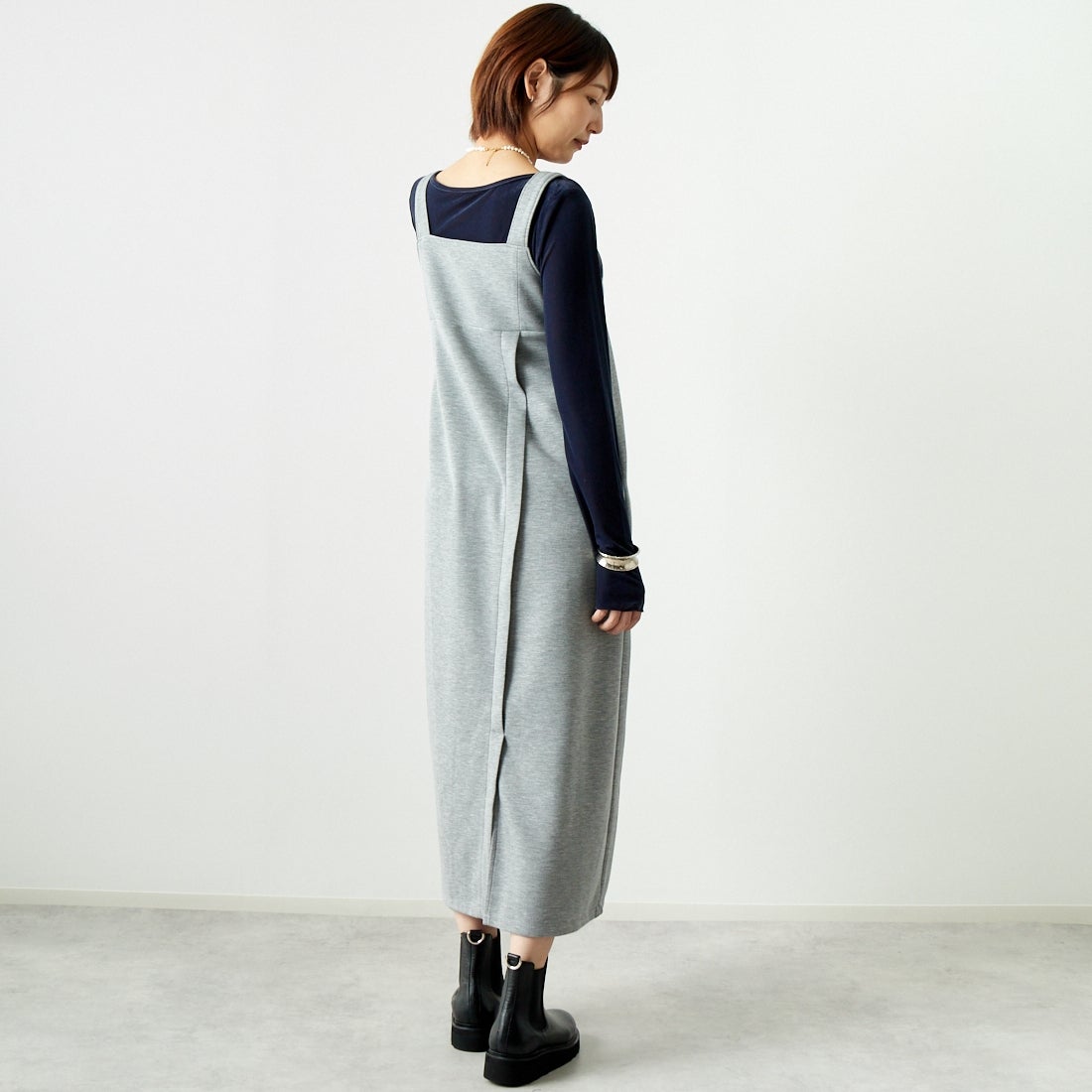 Maison de L'allure [メゾン ドゥ ラリュール] 2WAYタックスリットジャンスカ [M24132009] 07 GRAY &&モデル身長：167cm 着用サイズ：F&&