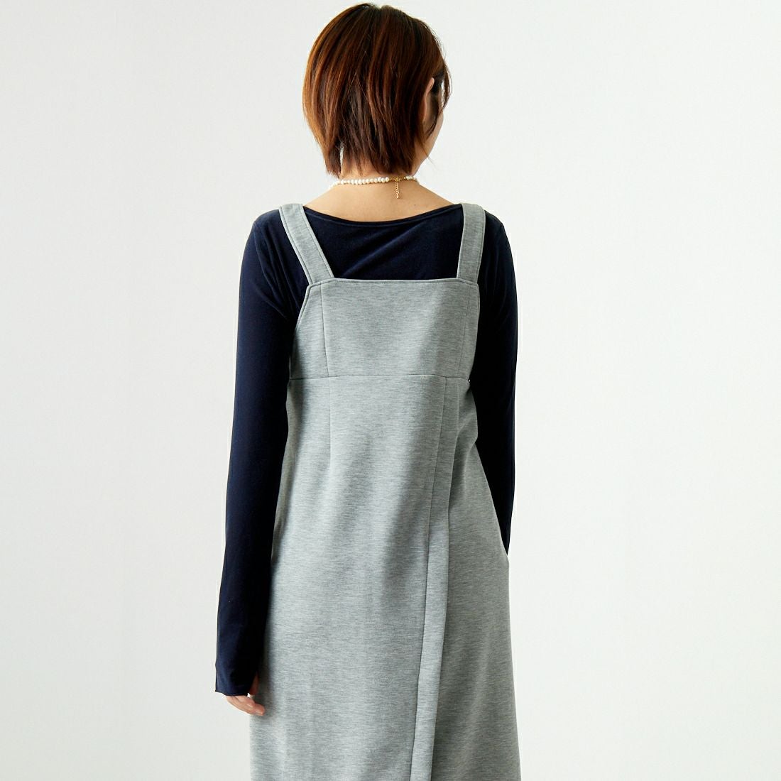 Maison de L'allure [メゾン ドゥ ラリュール] 2WAYタックスリットジャンスカ [M24132009] 07 GRAY &&モデル身長：167cm 着用サイズ：F&&