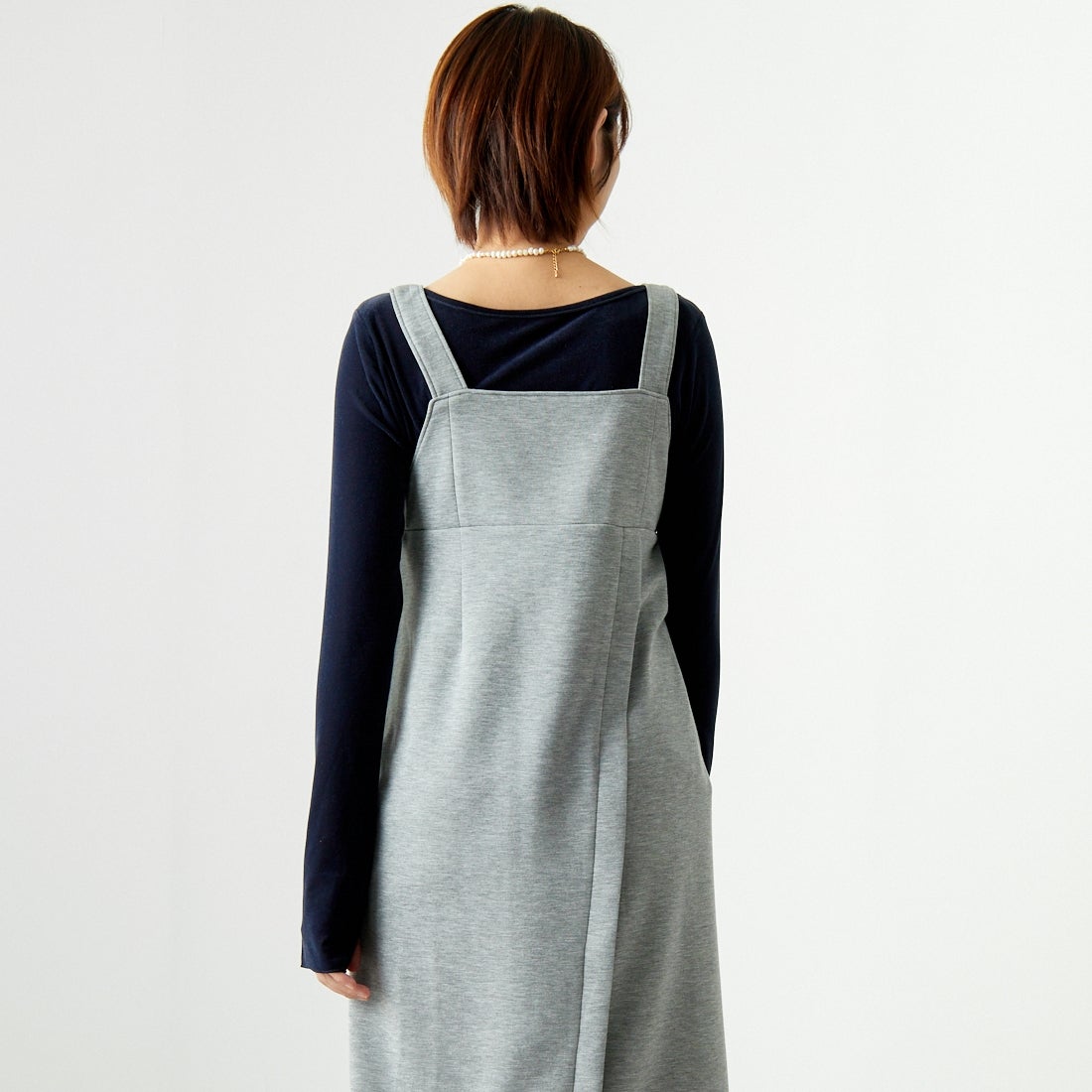 Maison de L'allure [メゾン ドゥ ラリュール] 2WAYタックスリットジャンスカ [M24132009] 07 GRAY &&モデル身長：167cm 着用サイズ：F&&