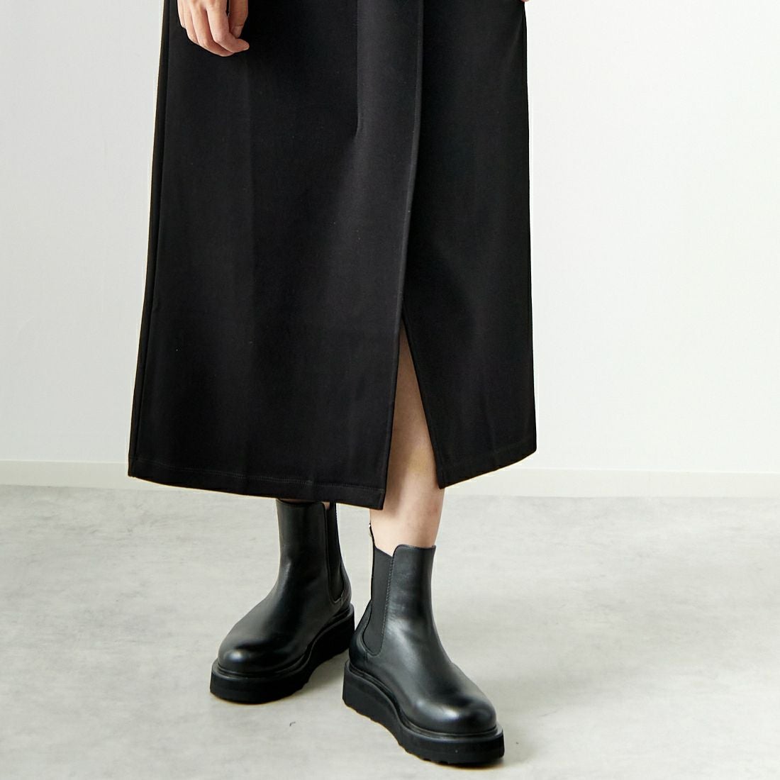 Maison de L'allure [メゾン ドゥ ラリュール] タックスリットダンボールスカート [M24132008] 09 BLACK