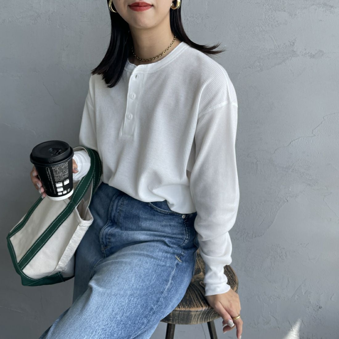 WHITE&&モデル身長：163cm 着用サイズ：F&&