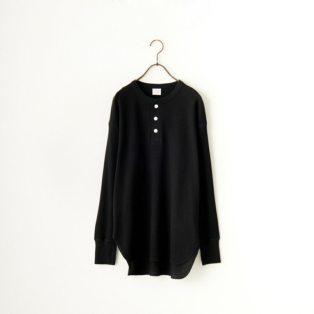 Health knit [ヘルスニット] 別注 ヘンリーネック ワッフルボーダー