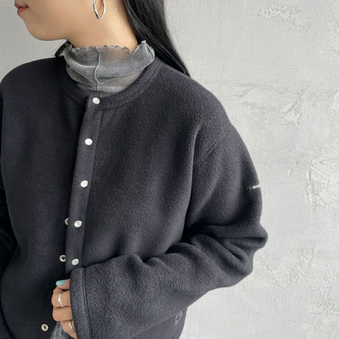 ORCIVAL [オーシバル] クルーネック フリースカーディガン [OR