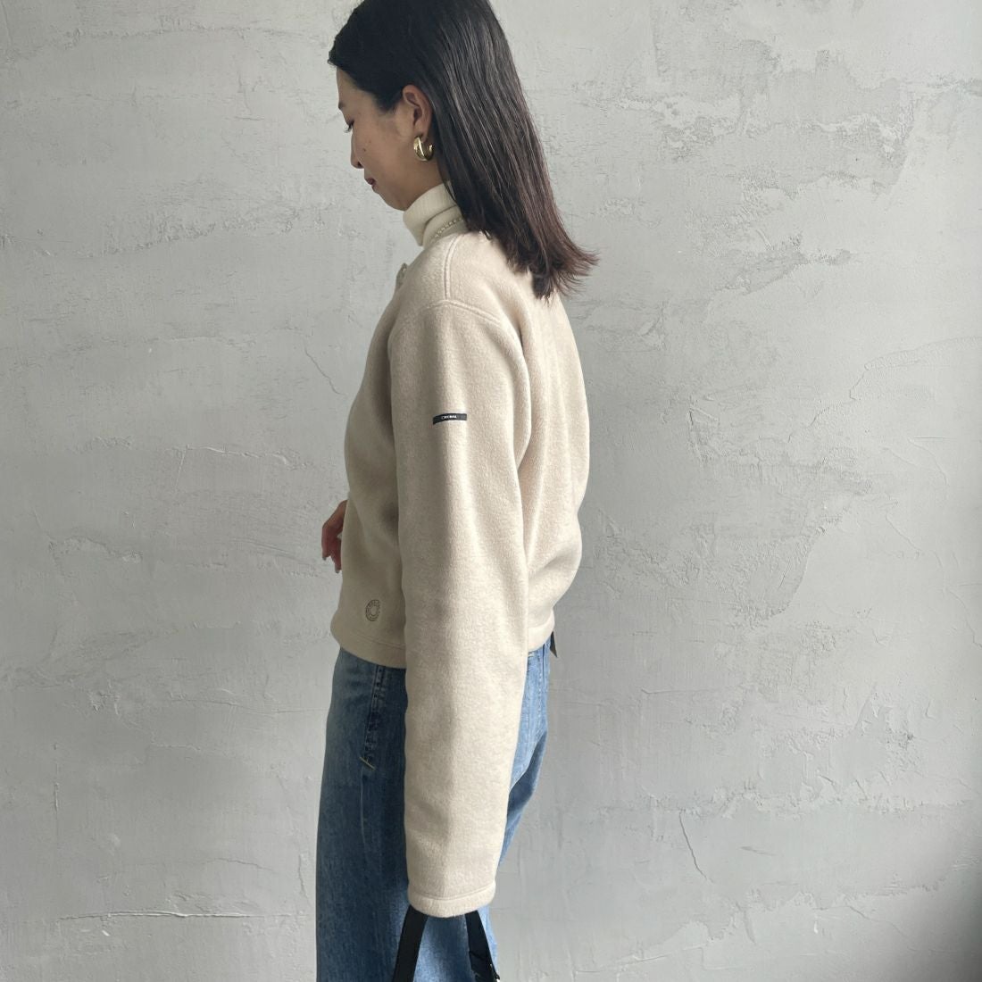 ORCIVAL [オーシバル] クルーネック フリースカーディガン [OR