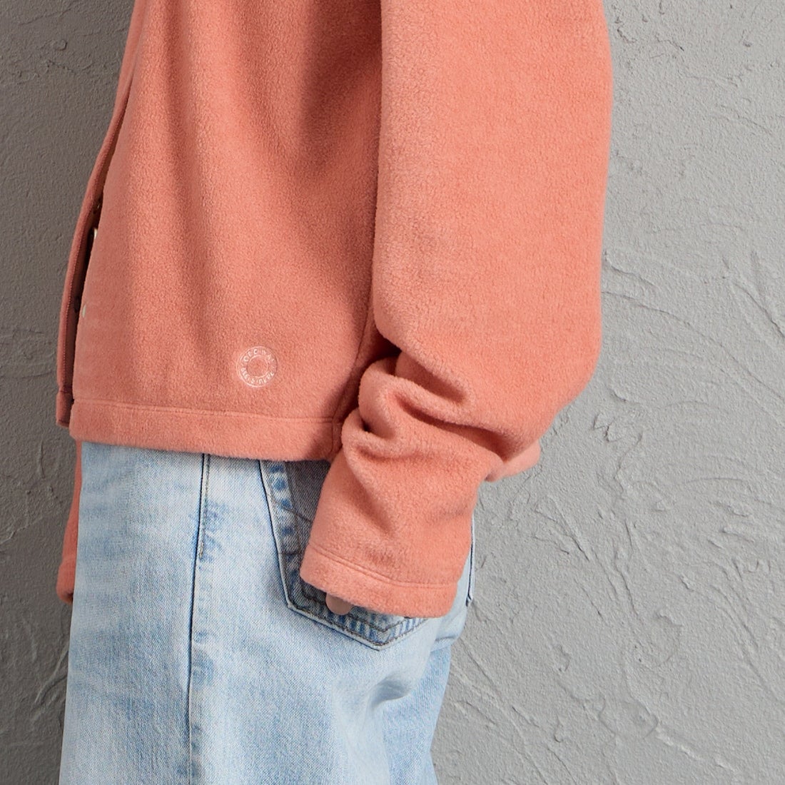 ORCIVAL [オーシバル] クルーネック フリースカーディガン [OR-C0378EFC] PINK &&モデル身長：150cm 着用サイズ：2&&