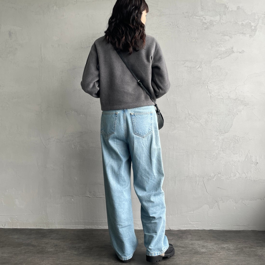 ORCIVAL [オーシバル] クルーネック フリースカーディガン [OR-C0378EFC] TOP GREY &&モデル身長：160cm 着用サイズ：2&&