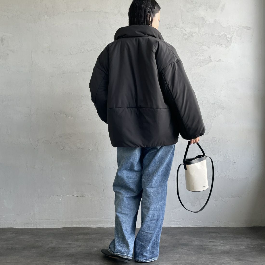 ORCIVAL [オーシバル] スタンドカラーブルゾン [OR-A0580BTT] BLACK &&モデル身長：163cm 着用サイズ：1&&