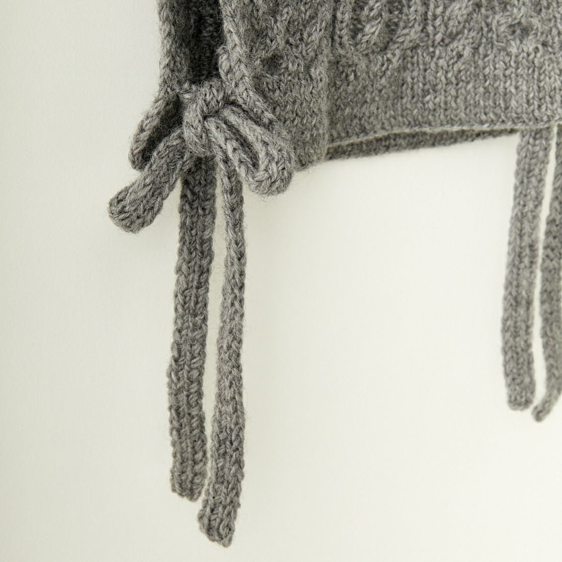 NEPAL HAND KNIT [ネパールハンドニット] 別注 ハンドニット サイドリボンベスト [NHK-DW-24FW3IN-JF] GRAY