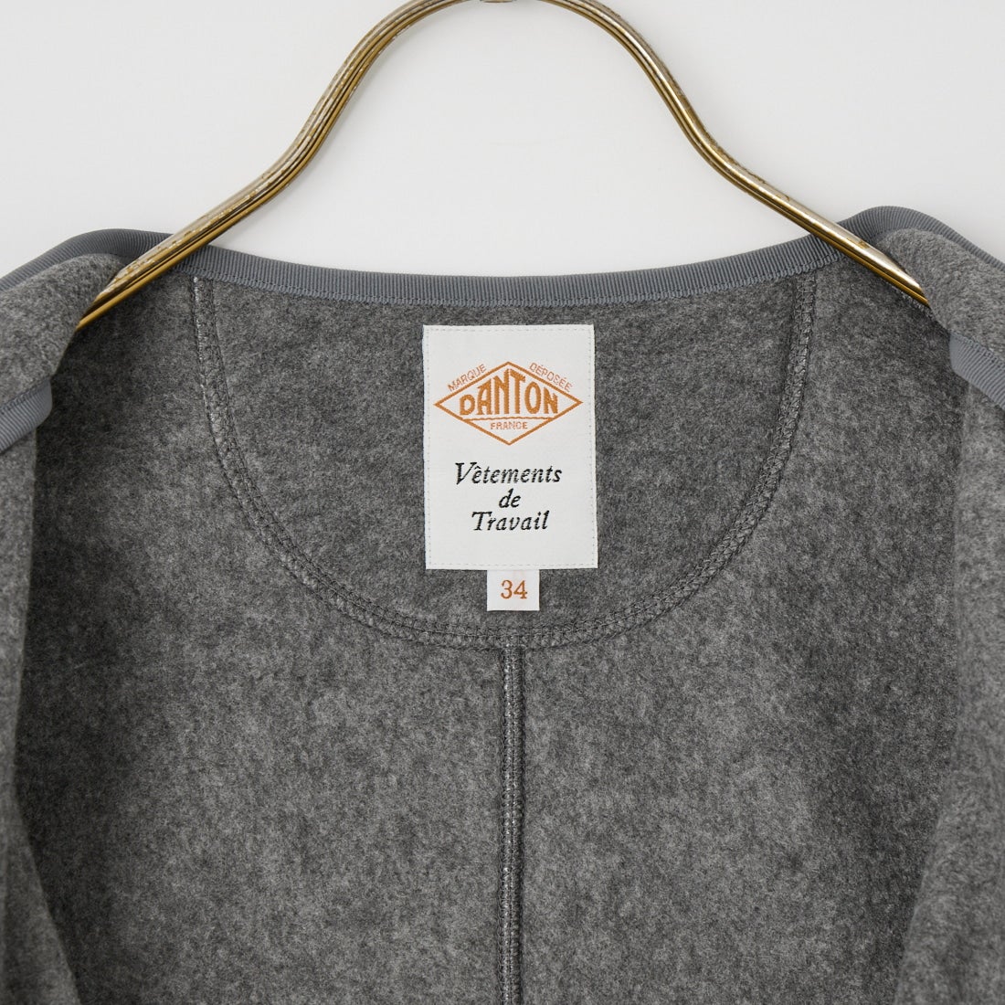 DANTON [ダントン] ノーカラーフリースジャケット [JD-8911] DK.GREY