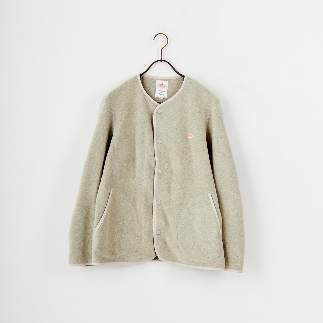 DANTON [ダントン] ノーカラーフリースカーディガン [JD-8939