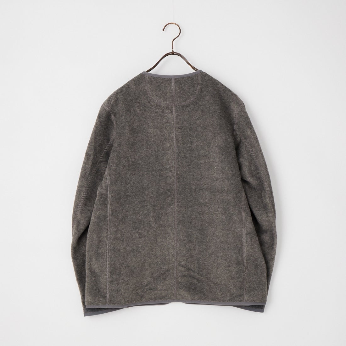 DANTON [ダントン] ノーカラーフリースカーディガン [JD-8939] DK.GREY
