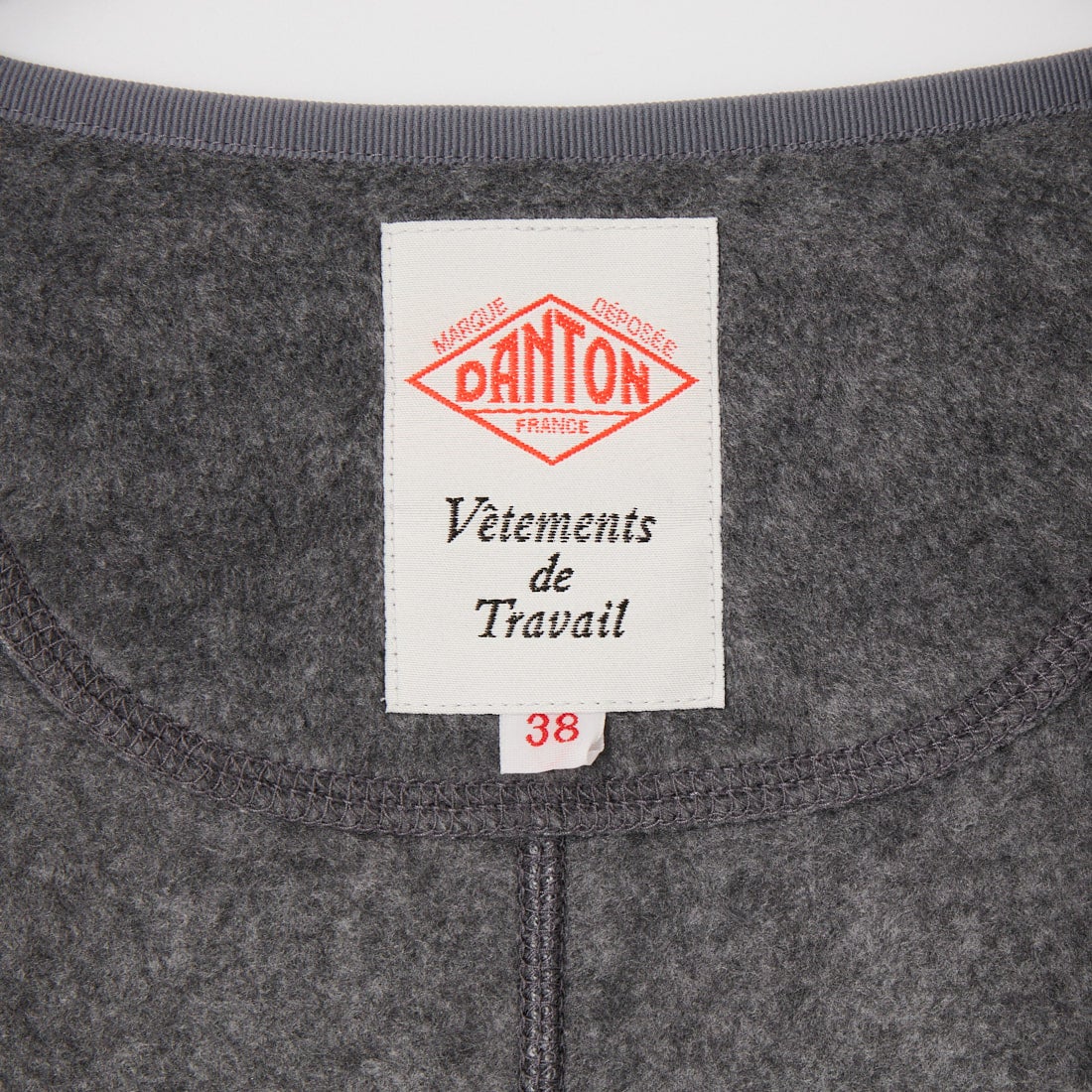 DANTON [ダントン] ノーカラーフリースカーディガン [JD-8939] DK.GREY