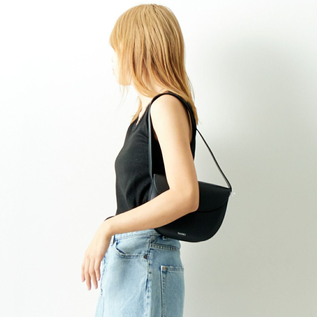 Jf Ready Made [ジェイエフレディメイド] ラメリブタンクトップ [8920622-06] 03 ﾌﾞﾗｯｸ &&モデル身長：179cm 着用サイズ：F&&