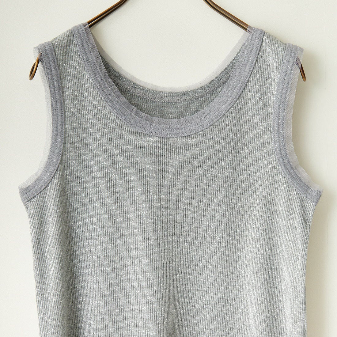 Jf Ready Made [ジェイエフレディメイド] ラメリブタンクトップ [8920622-06] 12 ｸﾞﾚｰ
