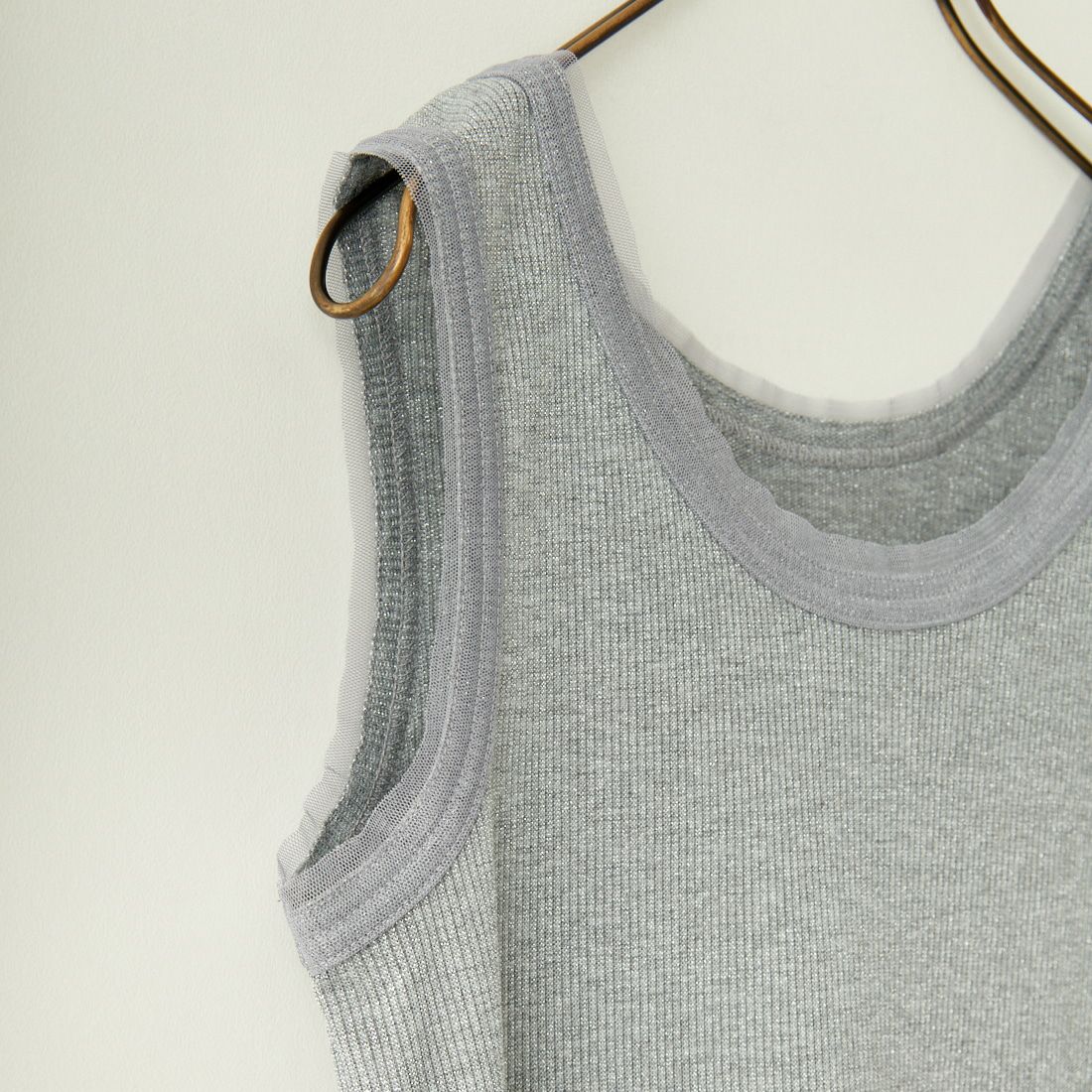 Jf Ready Made [ジェイエフレディメイド] ラメリブタンクトップ [8920622-06] 12 ｸﾞﾚｰ