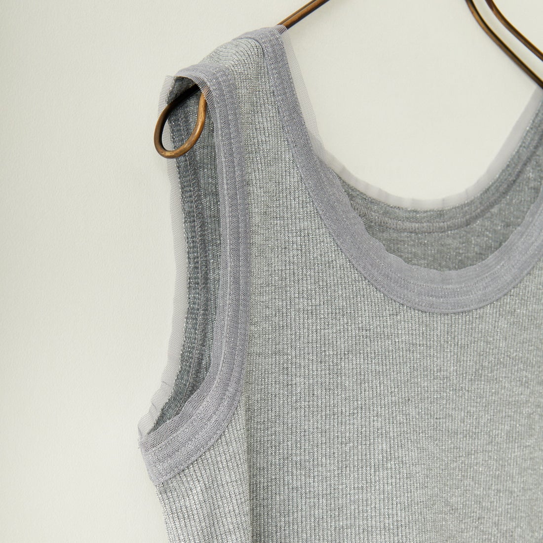 Jf Ready Made [ジェイエフレディメイド] ラメリブタンクトップ [8920622-06] 12 ｸﾞﾚｰ