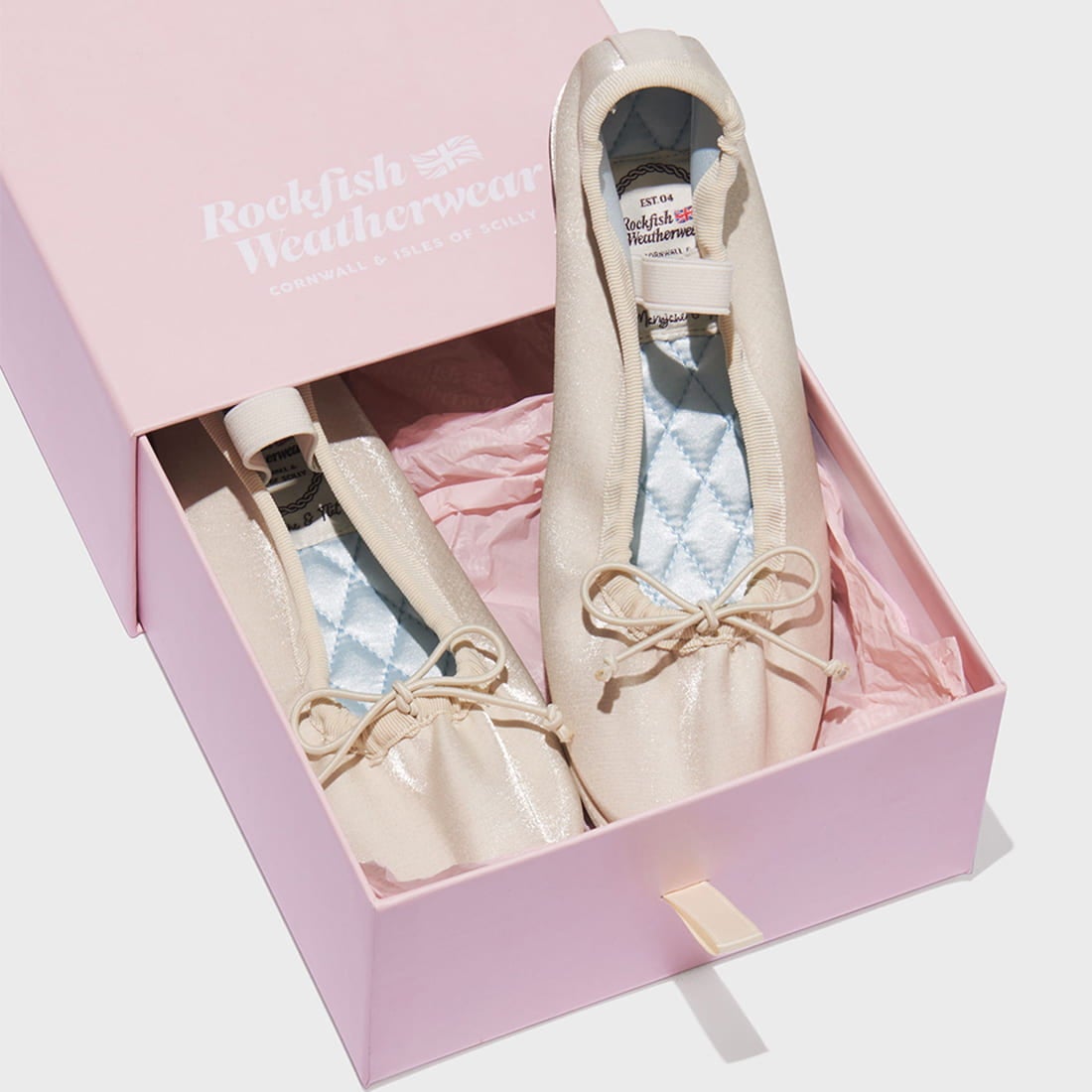 Rockfish Weatherwear [ロックフィッシュ ウェザーウェア] WISLEY SCRUNCH メリージェーン リボンキルトバレエシューズ [RF1SHBD3FL001] BUTTER