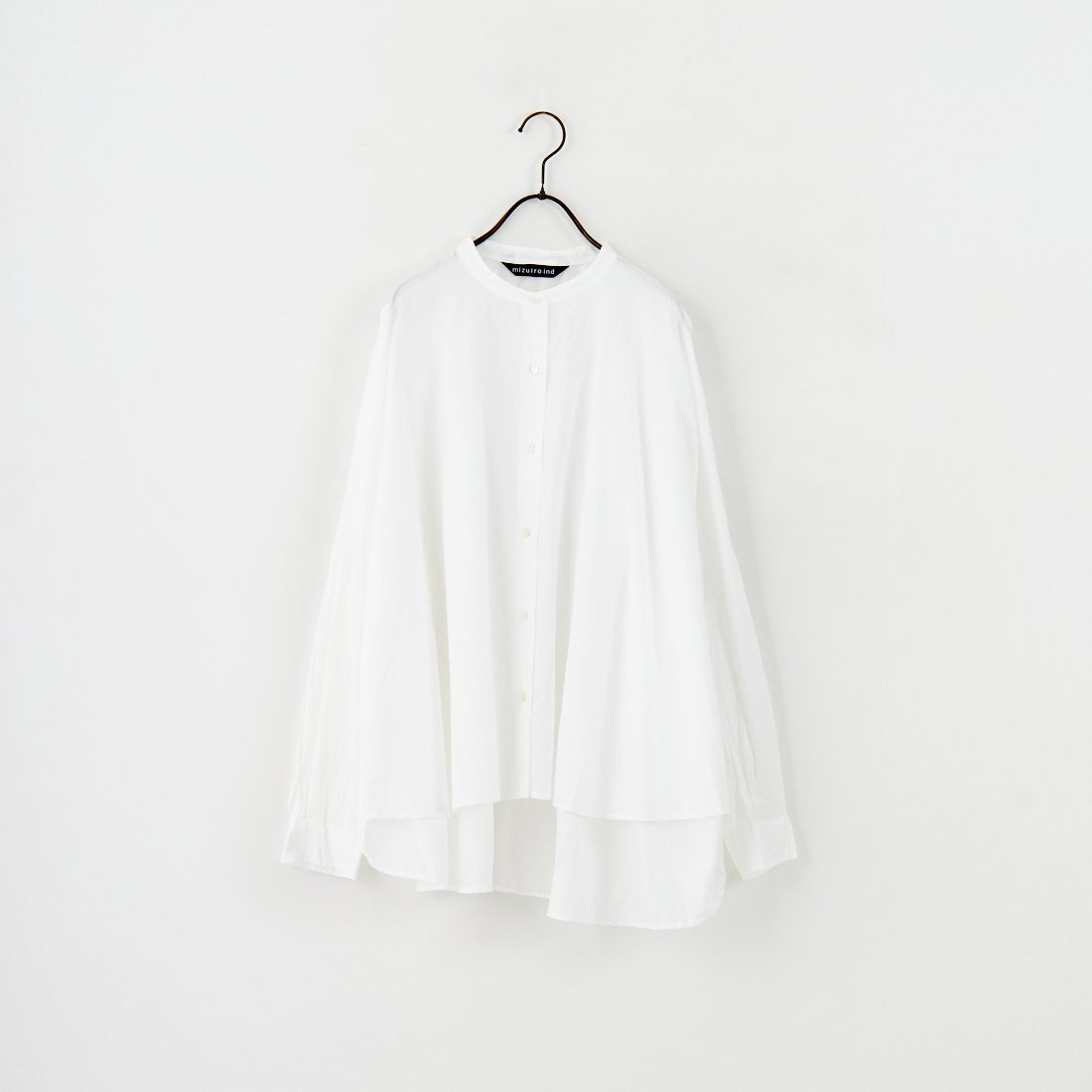 mizuiro ind [ミズイロインド] バックギャザーワイドシャツ [1-238975] 11 OFF WHI