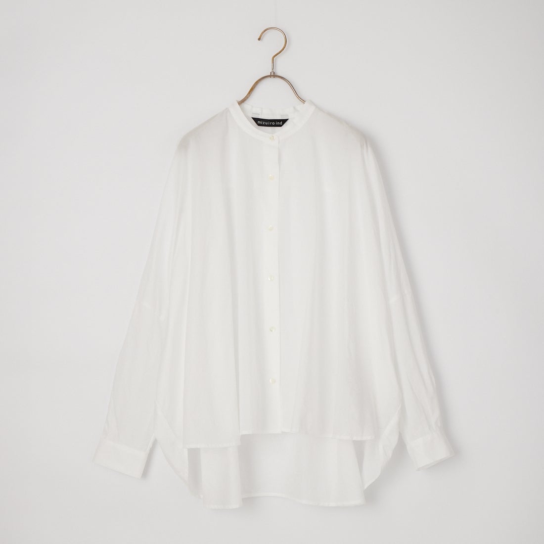 mizuiro ind [ミズイロインド] バックギャザーワイドシャツ [1-238975] 11 OFF WHI
