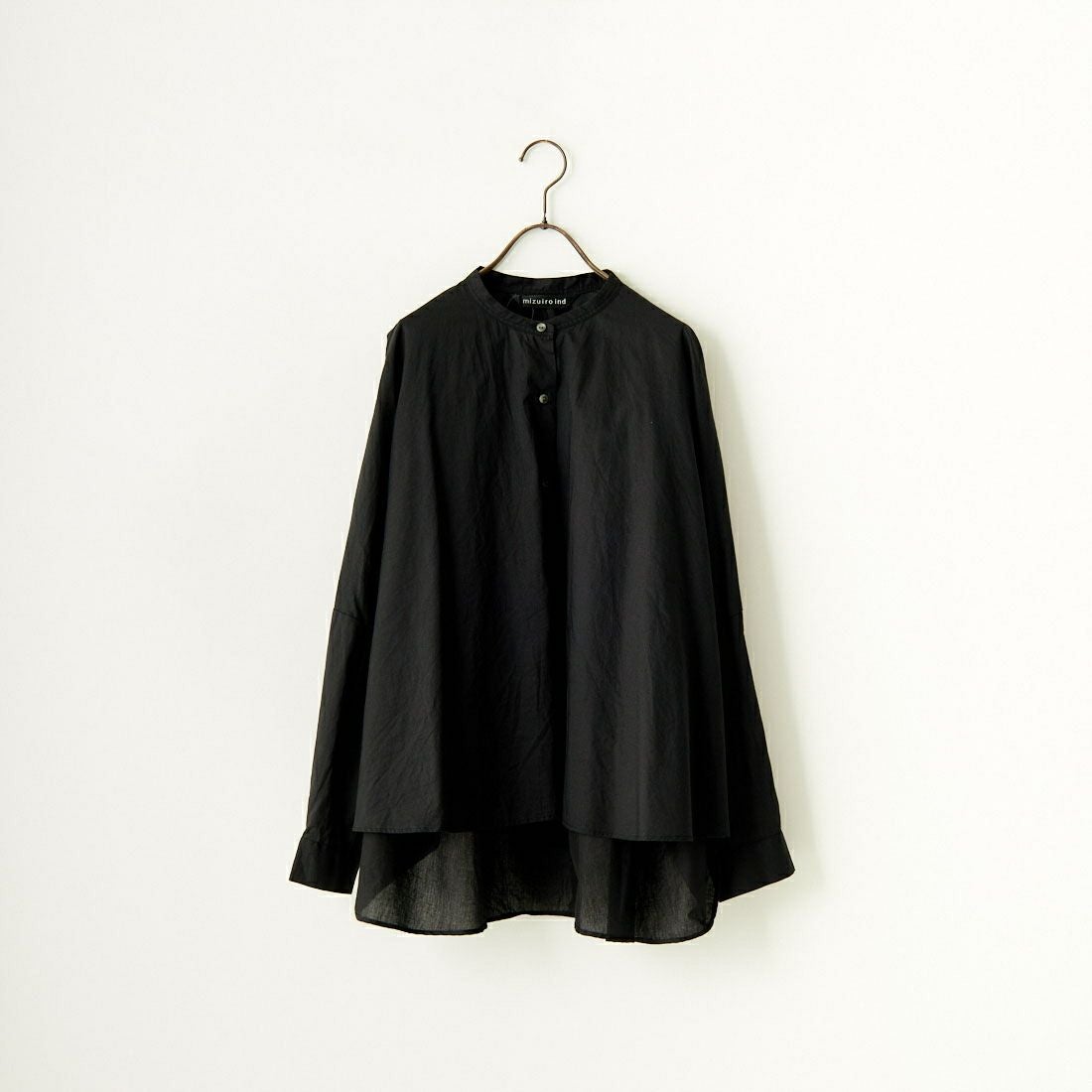mizuiro ind [ミズイロインド] バックギャザーワイドシャツ [1-238975] 99 BLACK