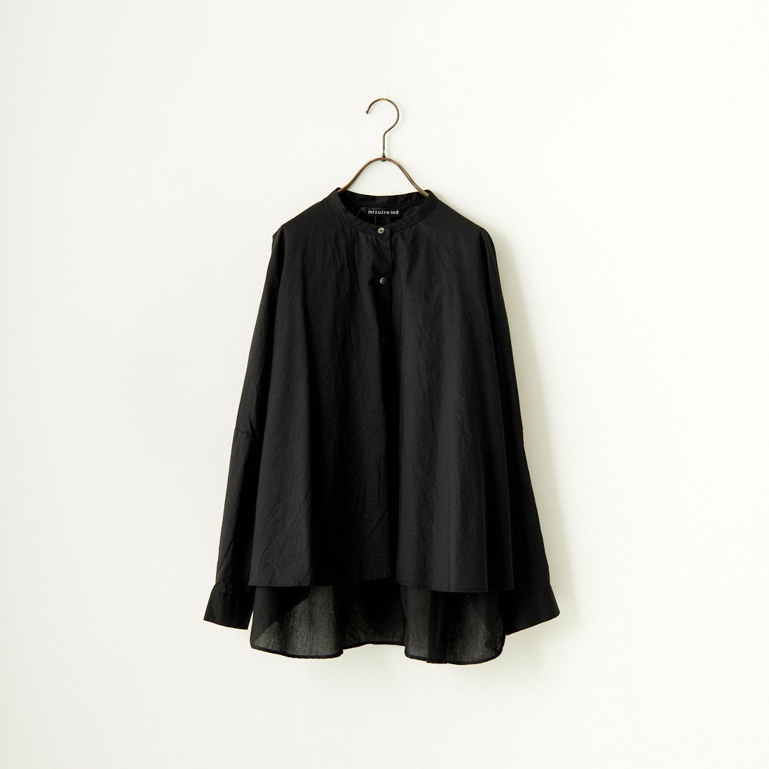 mizuiro ind [ミズイロインド] バックギャザーワイドシャツ [1-238975] 99 BLACK
