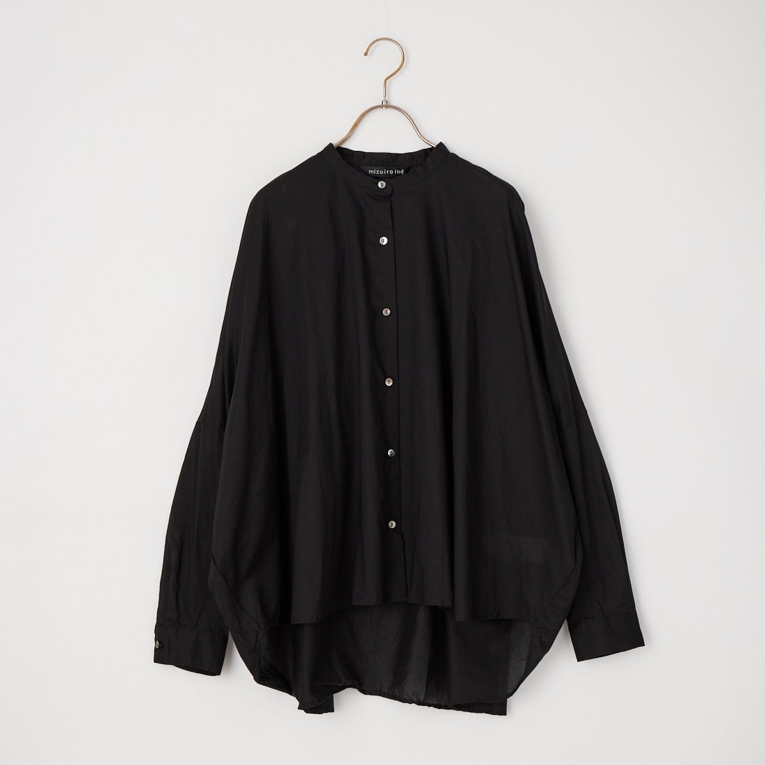 mizuiro ind [ミズイロインド] バックギャザーワイドシャツ [1-238975] 99 BLACK