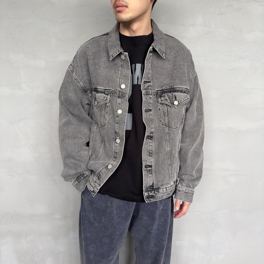 ACID BLK&&モデル身長：168cm 着用サイズ：L&&