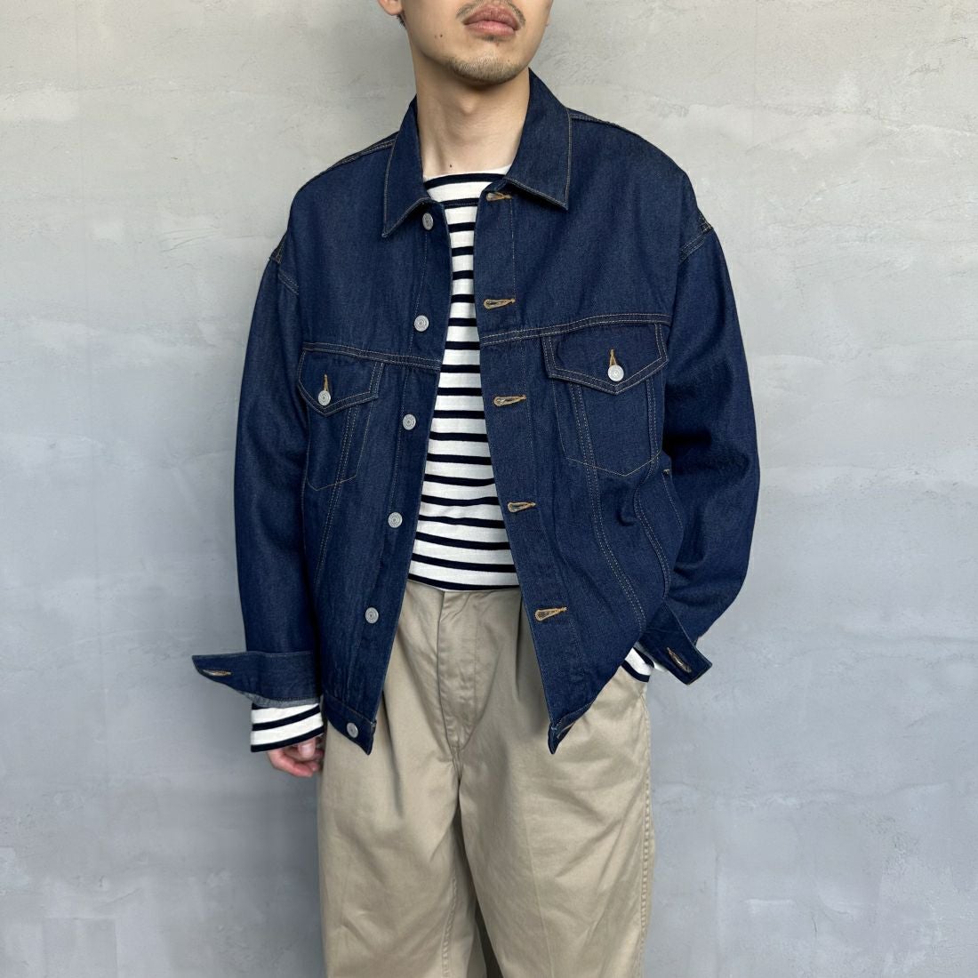 ONE WASH&&モデル身長：168cm 着用サイズ：M&&