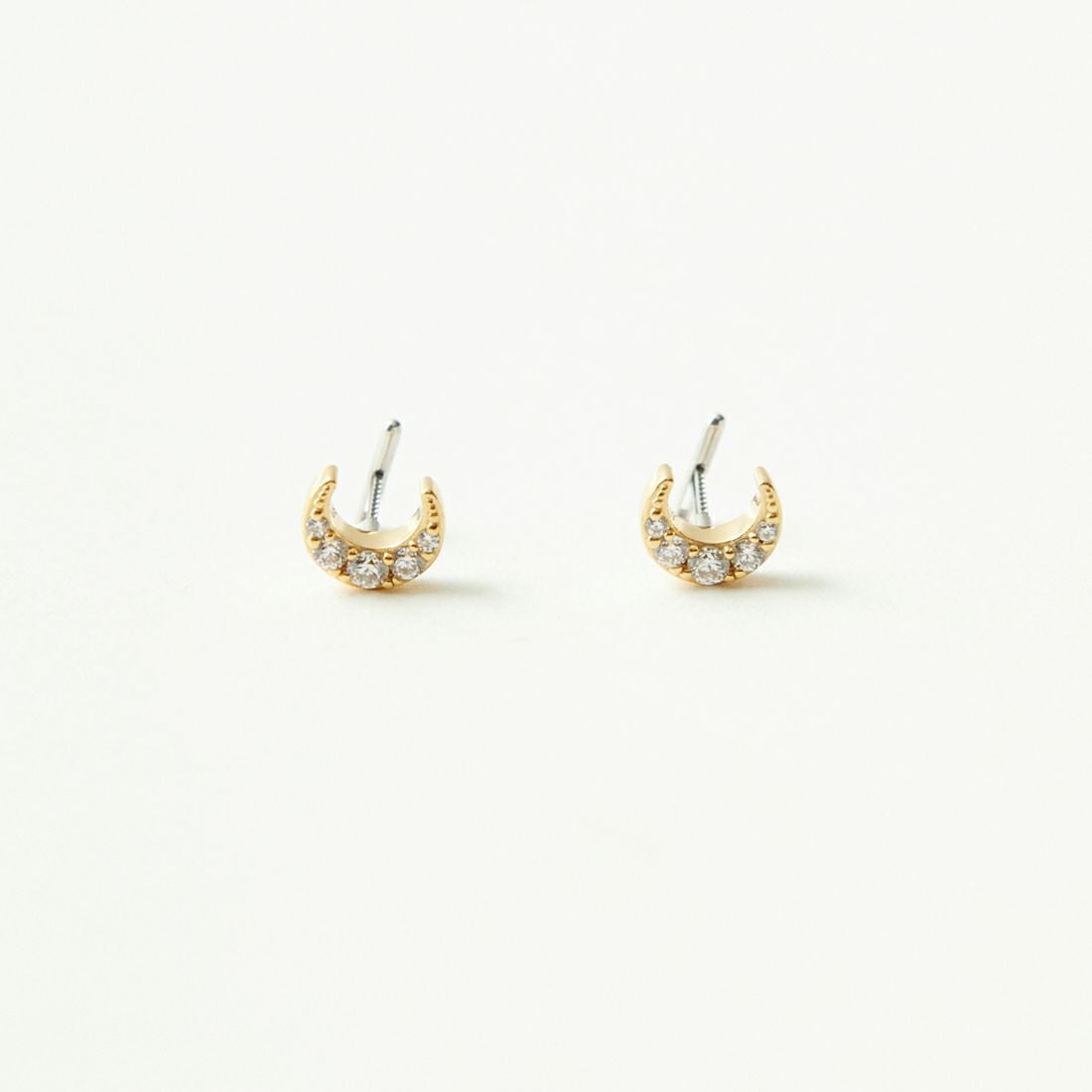 Baqless [バックレス] オネストリー ルナゴールドピアス [CZ-LU-WH-YG] GOLD