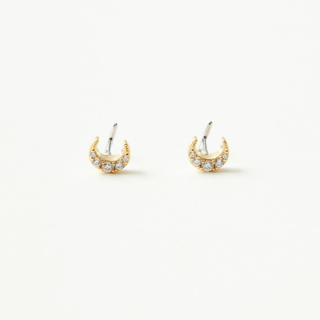 Baqless [バックレス] オネストリー ルナゴールドピアス [CZ-LU-WH-YG] GOLD