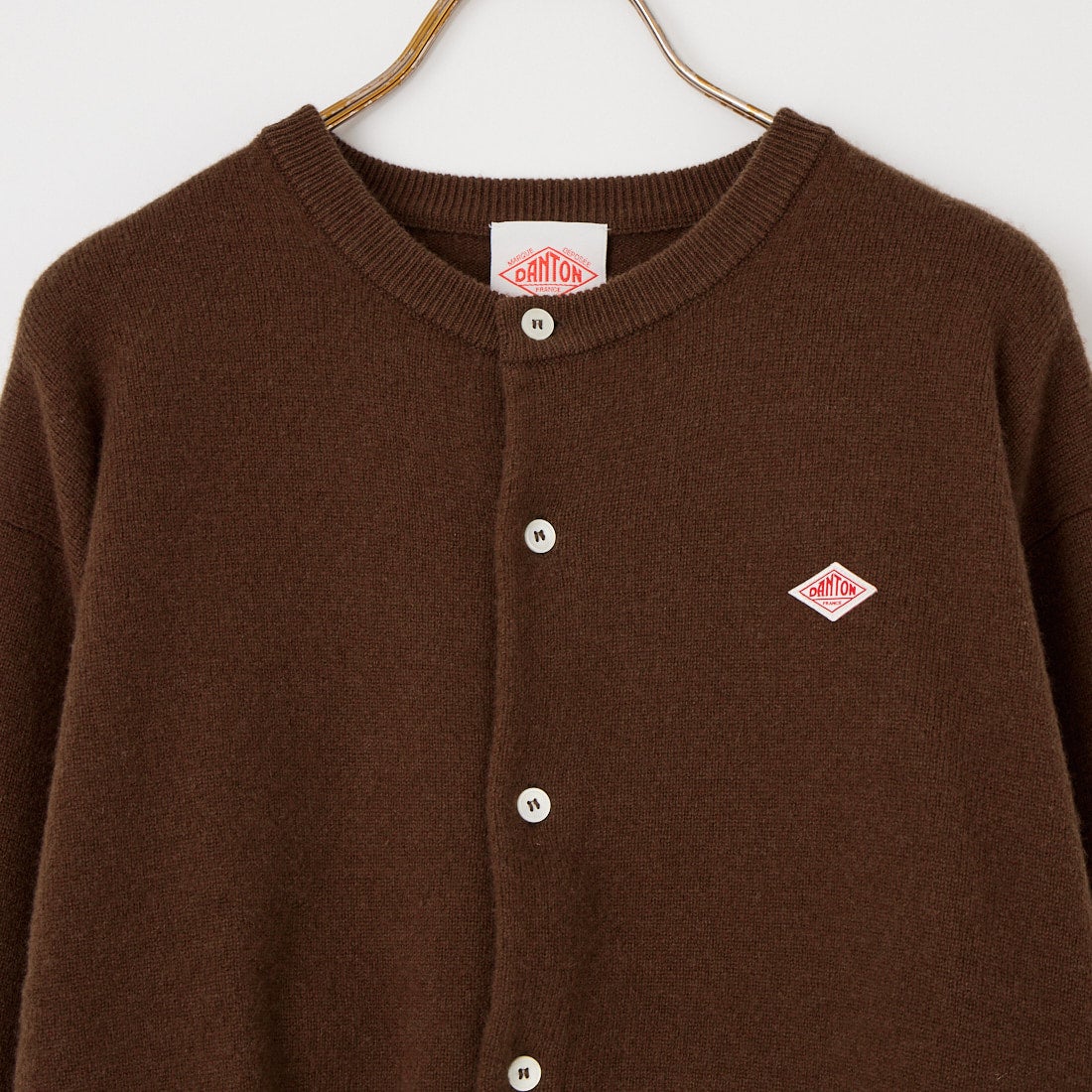 DANTON [ダントン] ラムウール クルーネックカーディガン [DT-D0031LMW] BEIGE BROW