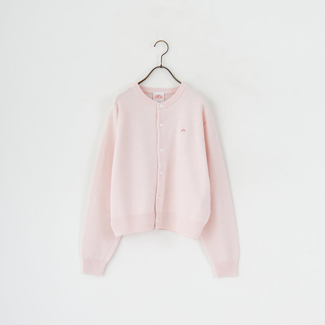 DANTON [ダントン] ラムウール クルーネックカーディガン [DT-D0031LMW] PALE PINK