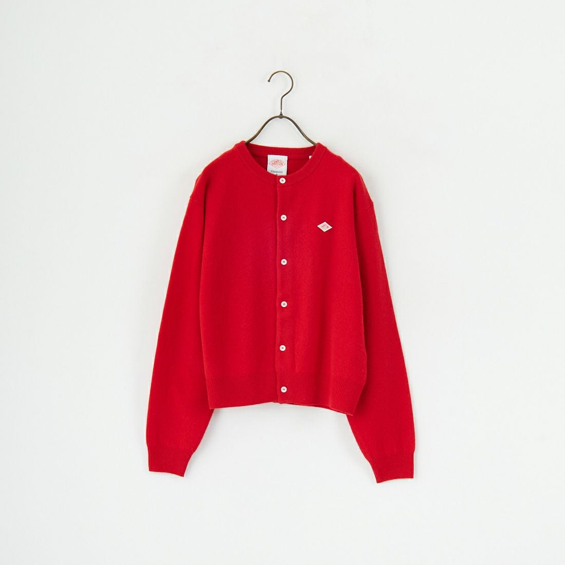 DANTON [ダントン] ラムウール クルーネックカーディガン [DT-D0031LMW] RED