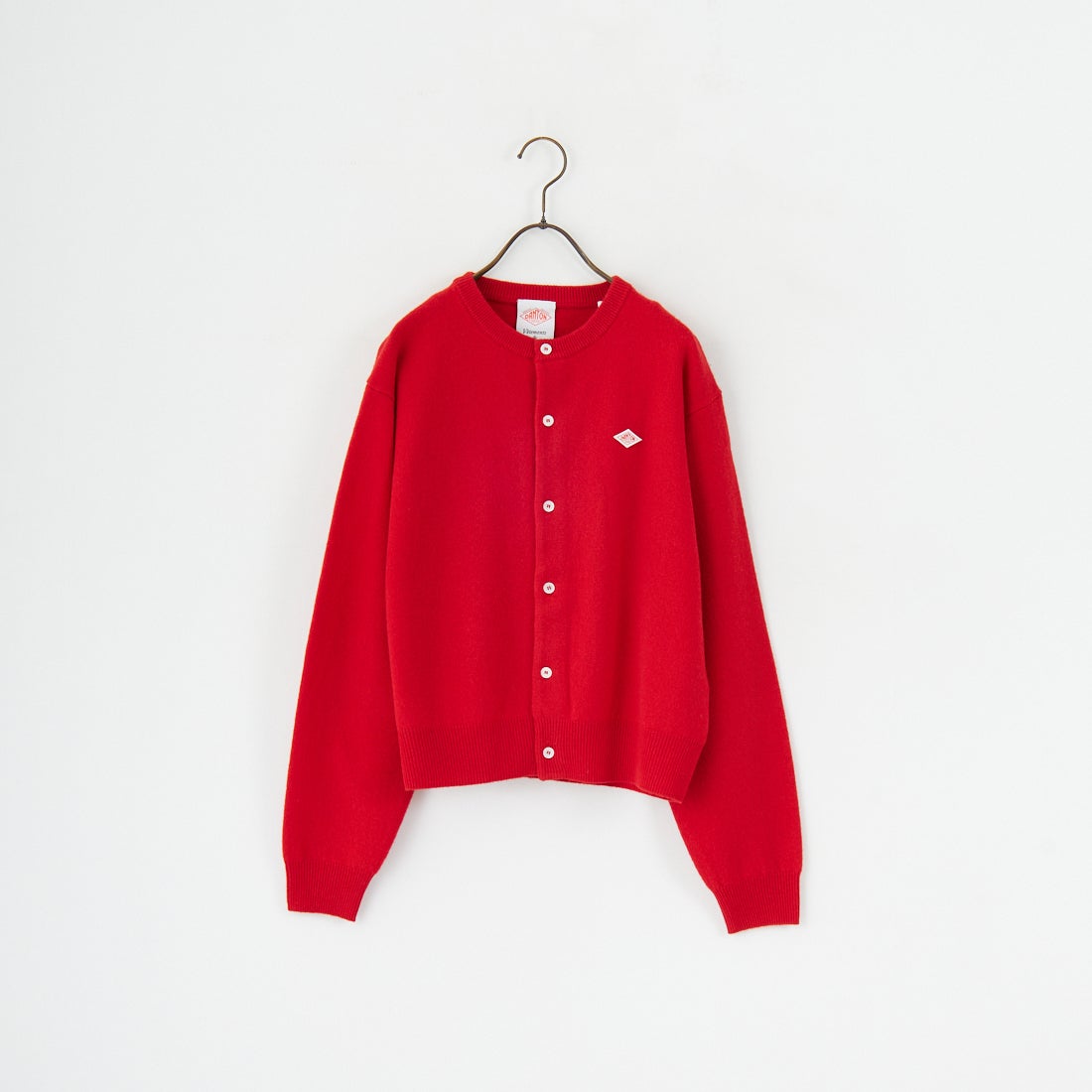 DANTON [ダントン] ラムウール クルーネックカーディガン [DT-D0031LMW] RED