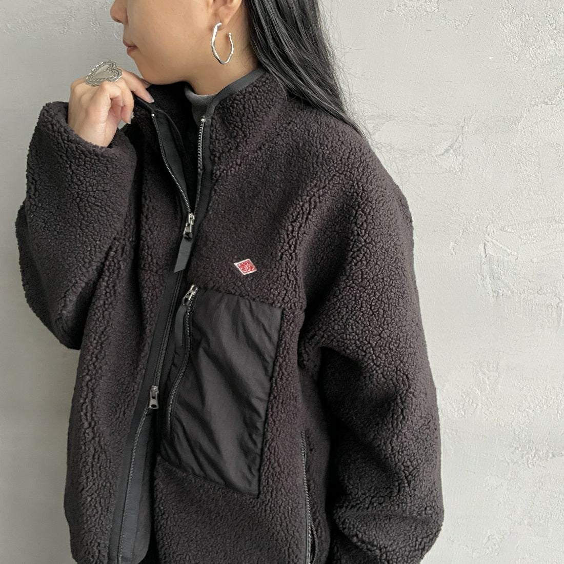 DANTON [ダントン] スタンドカラーボアジャケット [DT-A0194LBA] BLACK