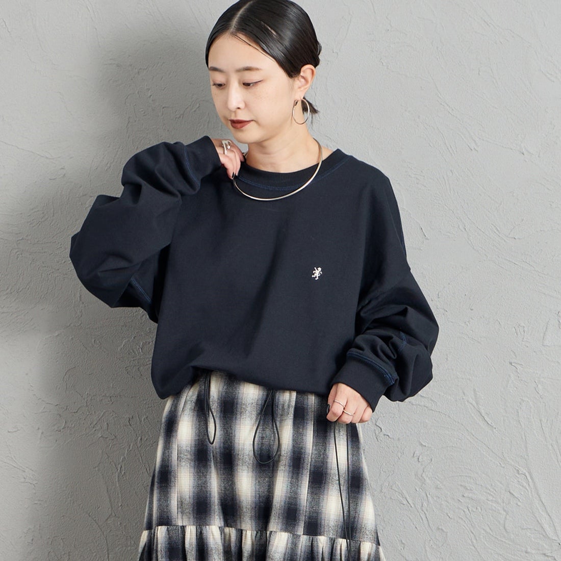 DK.NAVY&&モデル身長：150cm 着用サイズ：S&&