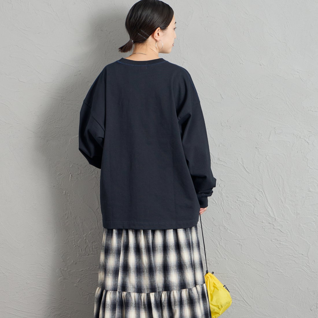 Gymphlex [ジムフレックス] ヘビーウェイトジャージー ロングスリーブTシャツ [GY-C0389HWJ] DK.NAVY &&モデル身長：150cm 着用サイズ：S&&