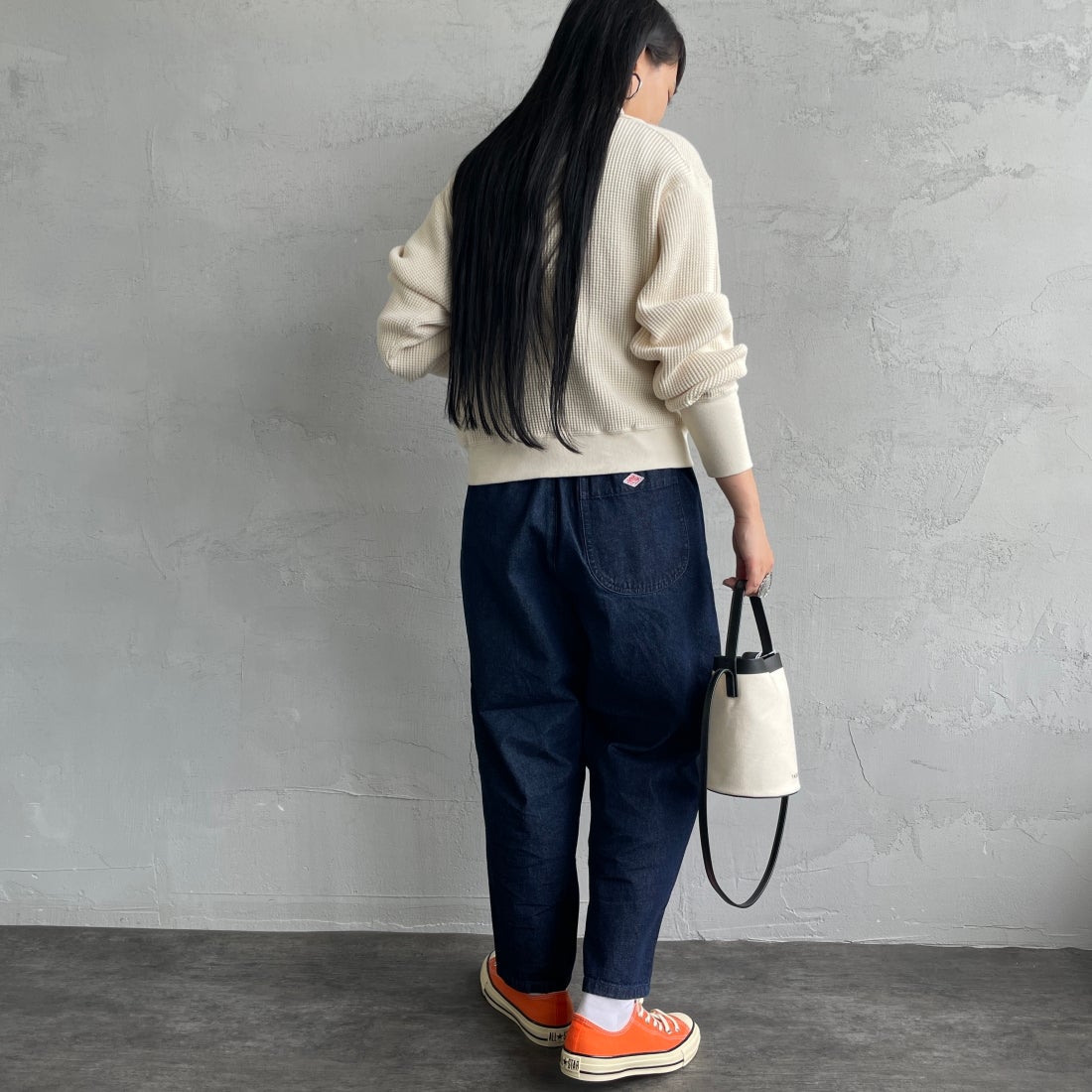 DANTON [ダントン] デニムイージーパンツ [JD-2540DDM] INDIGO &&モデル身長：156cm 着用サイズ：36&&