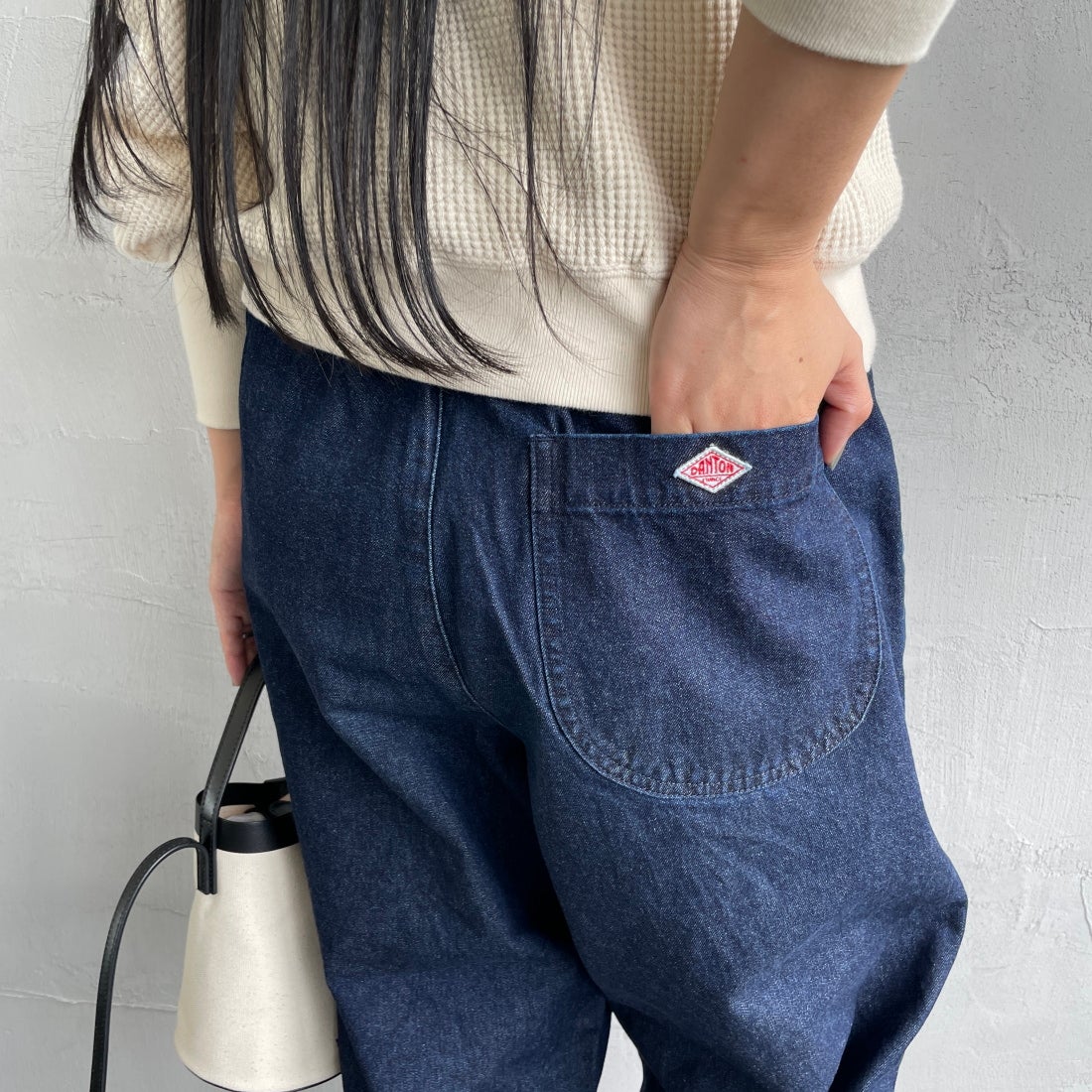 DANTON [ダントン] デニムイージーパンツ [JD-2540DDM] INDIGO &&モデル身長：156cm 着用サイズ：36&&