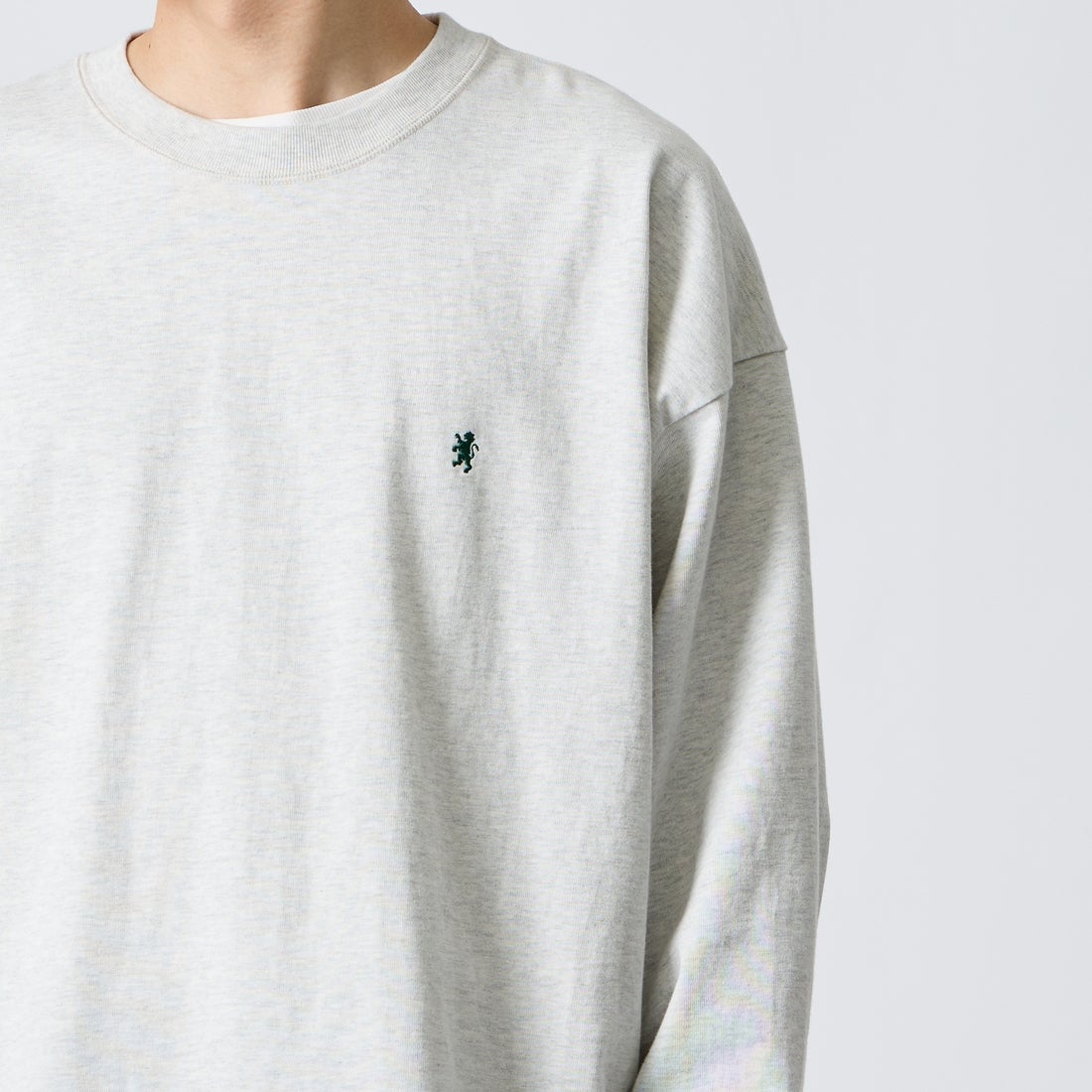 Gymphlex [ジムフレックス] ヘビーウェイトジャージー ロングスリーブTシャツ [GY-C0389HWJ] H.LT.GREY &&モデル身長：168cm 着用サイズ：M&&