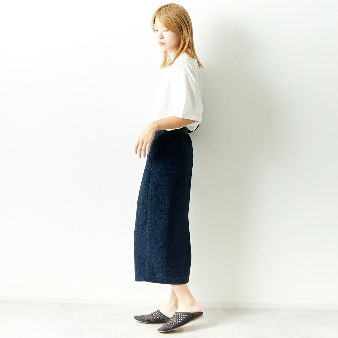 Jeans Factory Clothes [ジーンズファクトリークローズ] ニットジャガードスカート [JWJF-01] 73 ﾈｲﾋﾞｰ &&モデル身長：167cm 着用サイズ：38&&