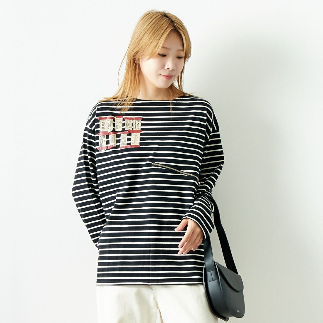 ILL ONE EIGHTY [イル ワンエイティ] チケットTシャツ [ILL242-09] BLACK &&モデル身長：167cm 着用サイズ：S&&