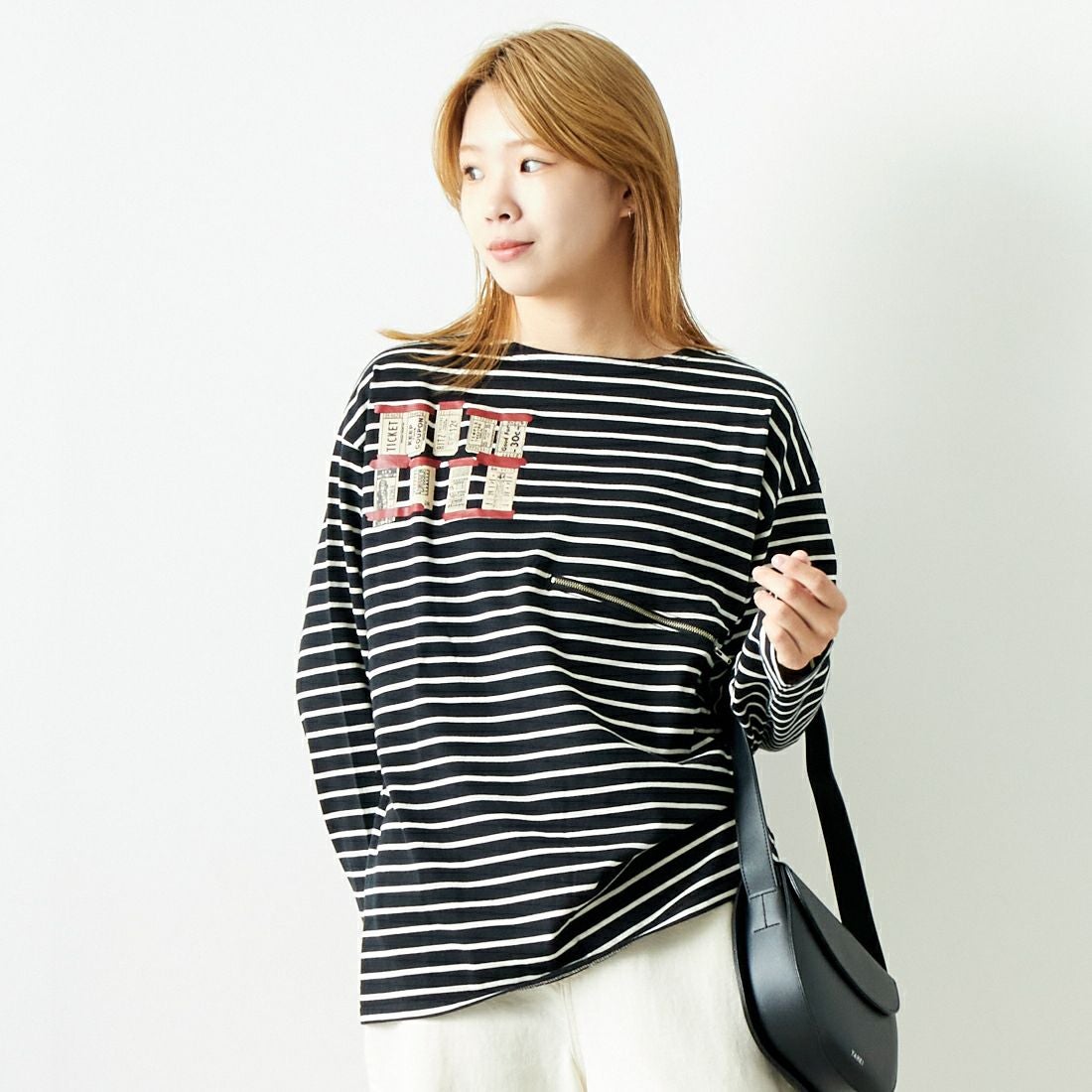 ILL ONE EIGHTY [イル ワンエイティ] チケットTシャツ [ILL242-09] BLACK &&モデル身長：167cm 着用サイズ：S&&