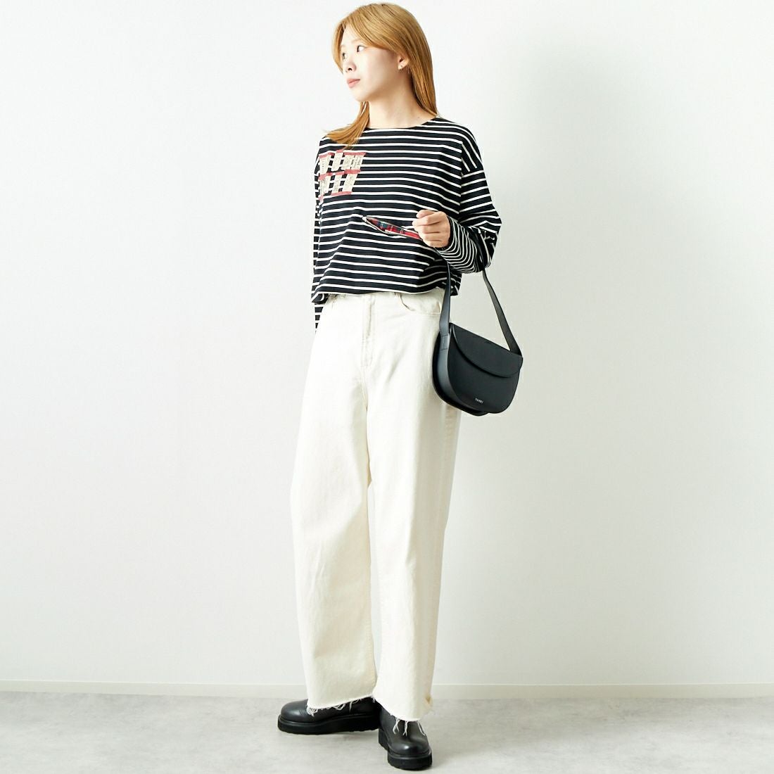 ILL ONE EIGHTY [イル ワンエイティ] チケットTシャツ [ILL242-09] BLACK &&モデル身長：167cm 着用サイズ：S&&