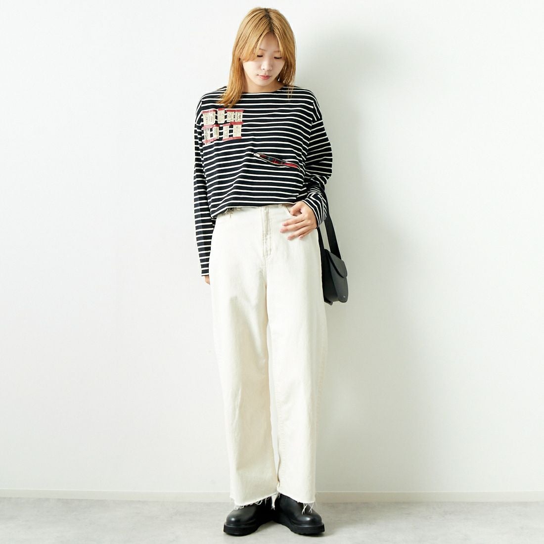 ILL ONE EIGHTY [イル ワンエイティ] チケットTシャツ [ILL242-09] BLACK &&モデル身長：167cm 着用サイズ：S&&