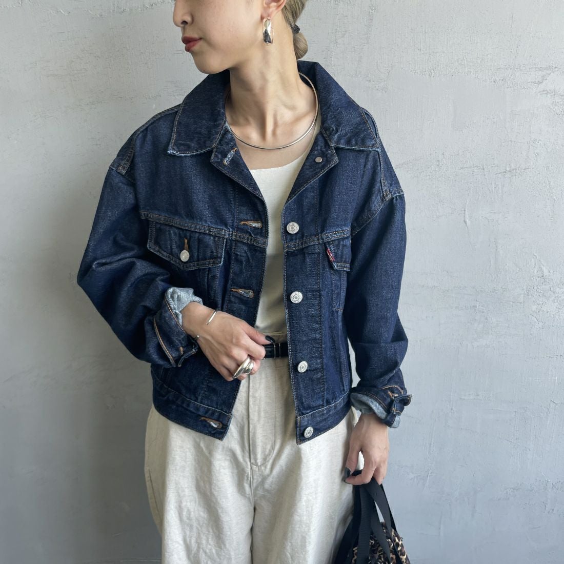 LEVI'S [リーバイス] シュランケン 90sトラッカージャケット [A9155-00] 00 REMEMBE &&モデル身長：150cm 着用サイズ：S&&
