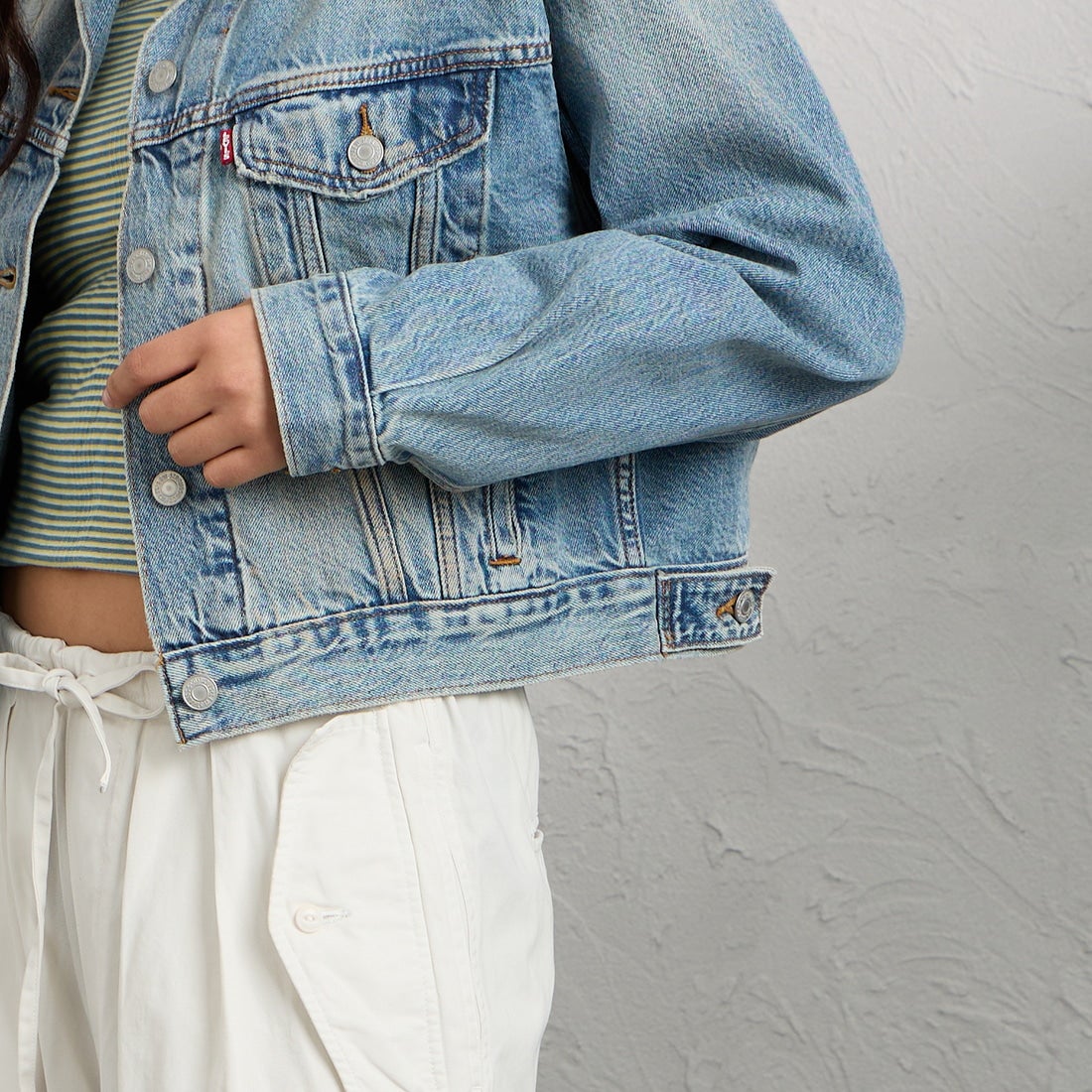 LEVI'S [リーバイス] シュランケン 90sトラッカージャケット [A9155-00] 22 OFF ROA &&モデル身長：162cm 着用サイズ：S&&