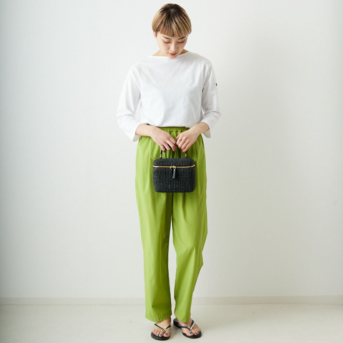 ST.JAMES [セントジェームス] MORLAIX モーレ 七分袖Tシャツ [08JC183-1] NEIGE &&モデル身長：160cm 着用サイズ：3&&